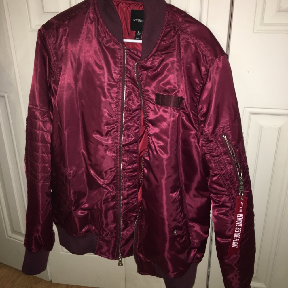Burgundy Bomber Jacket